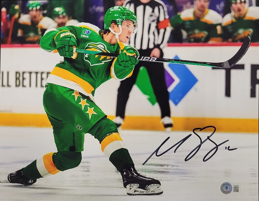 Matt Boldy Reverse Retro Shooting Signed 11x14 Photo