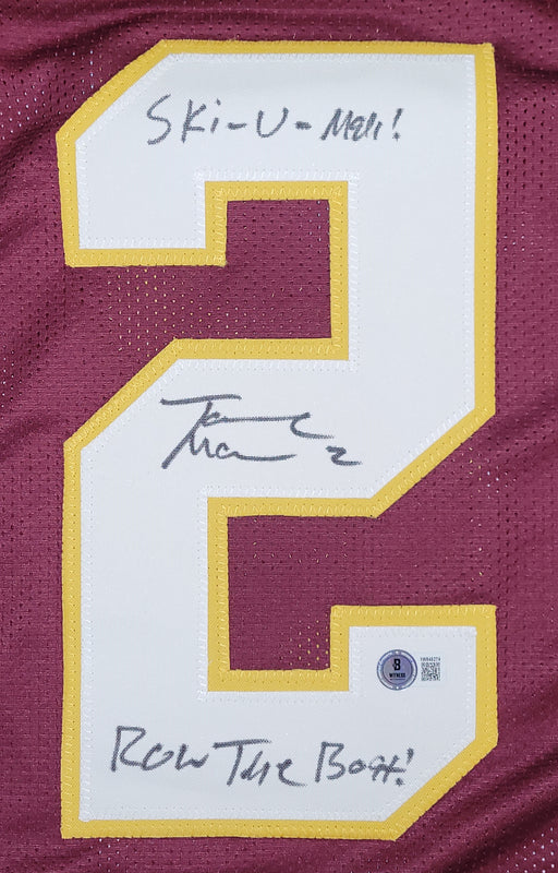 Tanner Morgan Signed Custom Maroon Football Jersey w/ Inscriptions