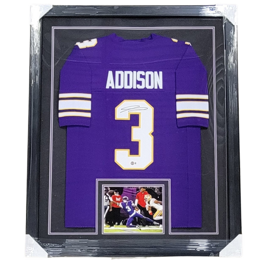Jordan Addison Signed & Professionally Framed Custom Purple Football Jersey