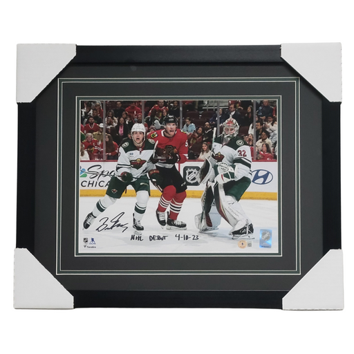 Brock Faber 'NHL Debut' Signed & Professionally Framed 11x14 Photo #2 w/ Inscription