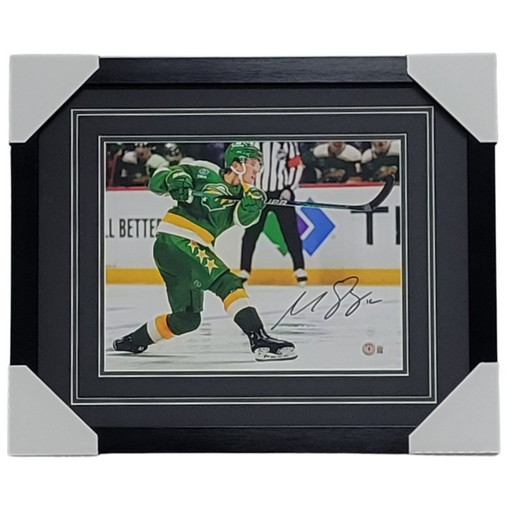 Matt Boldy Reverse Retro Shooting Signed & Professionally Framed 11x14 Photo