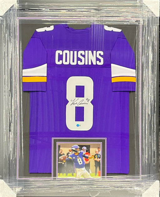Kirk Cousins Signed & Professionally Framed Custom Purple Football Jersey