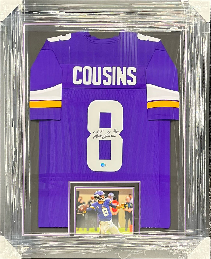 Kirk Cousins Signed & Professionally Framed Custom Purple Football Jersey