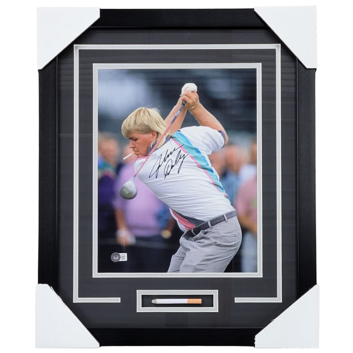 John Daly Signed & Professionally Framed 11x14 Replica Cigarette Display w/ Black Border