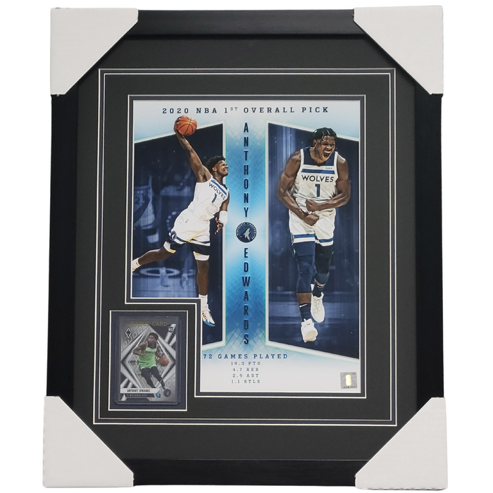 Anthony Edwards Professionally Framed 11x14 Rookie Card Display #3