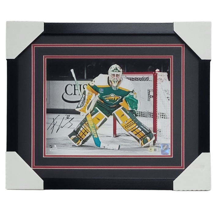 Filip Gustavsson Green Retro Jersey Signed & Professionally Framed 11x14 Photo