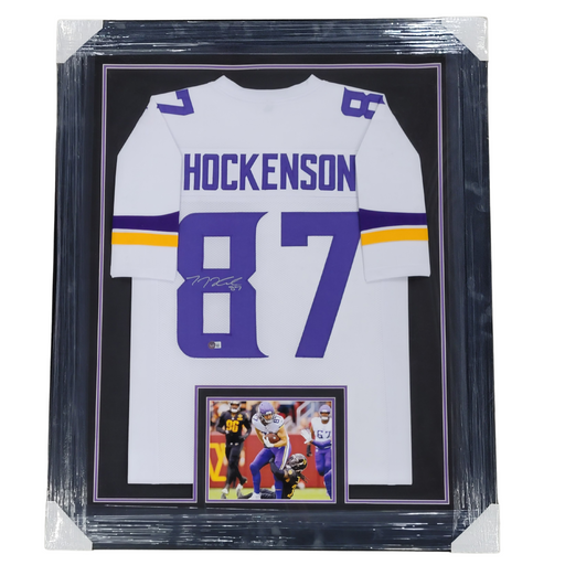 TJ Hockenson Signed & Professionally Framed Custom White Football Jersey