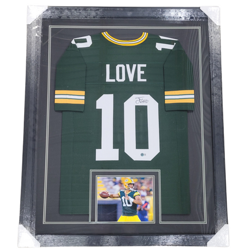 Jordan Love Signed & Professionally Framed Custom Green Football Jersey