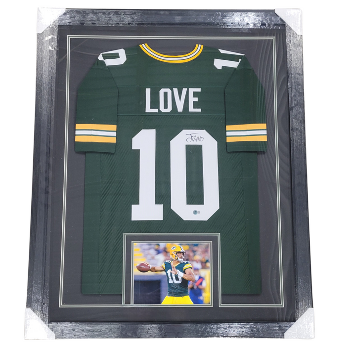 Jordan Love Signed & Professionally Framed Custom Green Football Jersey