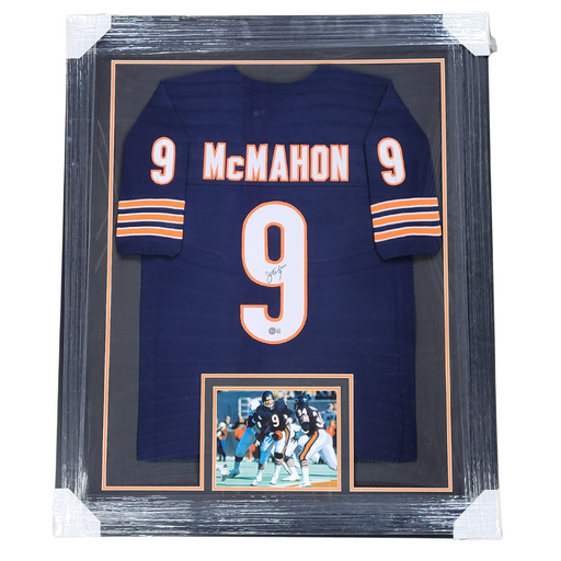 Jim McMahon Signed & Professionally Framed Custom Navy Football Jersey