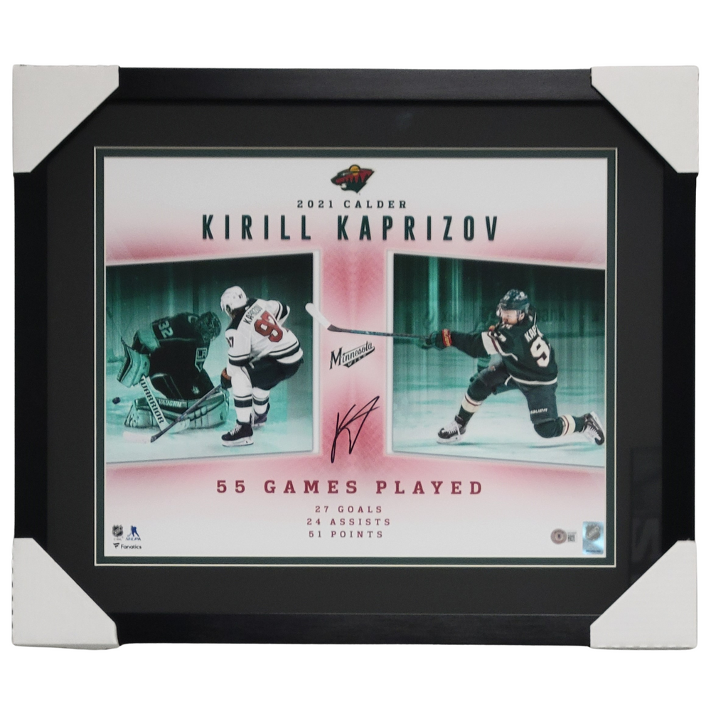 Kirill Kaprizov '2021 Calder' Signed & Professionally Framed 16x20 Photo #4