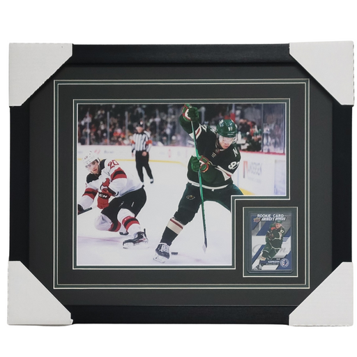 Kirill Kaprizov Green Jersey Professionally Framed 11x14 Rookie Card Display #3