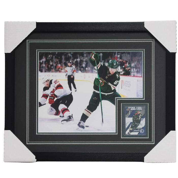 Kirill Kaprizov Green Jersey Professionally Framed 11x14 Rookie Card Display #3