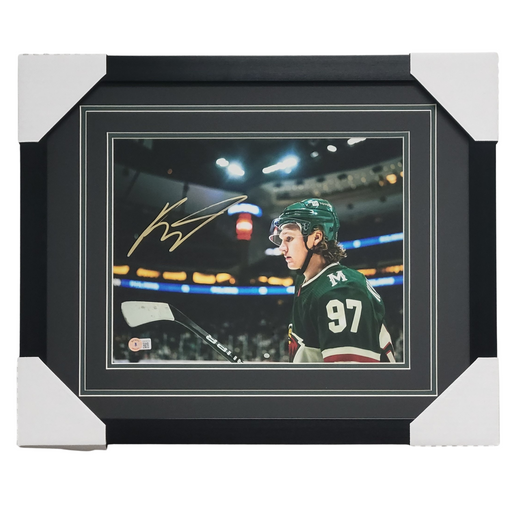 Kirill Kaprizov,#5, Green Jersey, Gold Ink, Signed & Professionally Framed 11x14 Photo