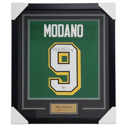 Mike Modano Signed & Professionally Framed Custom Green Jersey Shadow Box Display