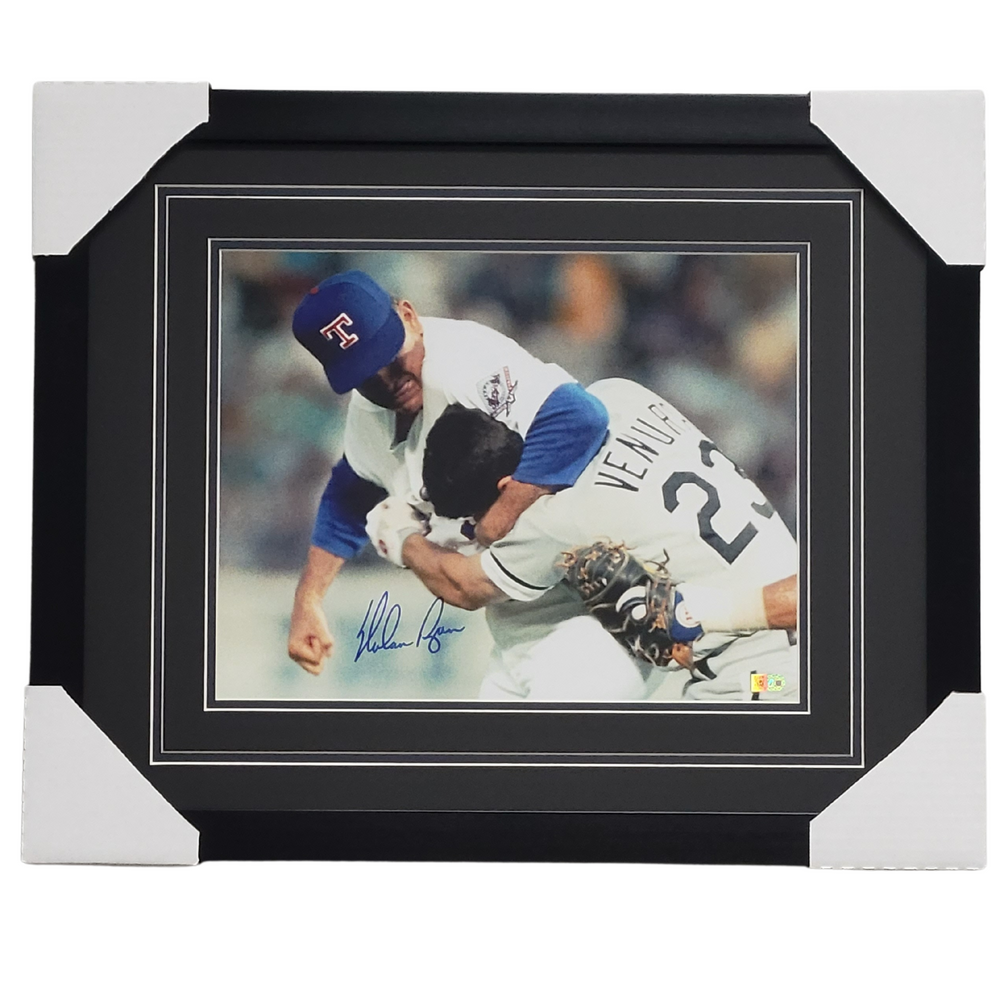 Nolan Ryan,#2, 'Vs. Ventura' Signed & Professionally Framed 11x14 No Ticket