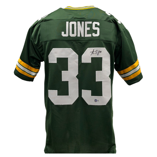 Aaron Jones Signed Custom Green Football Jersey