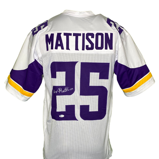 Alexander Mattison Signed Custom White Football Jersey