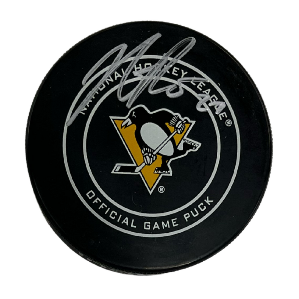 Nick Bjugstad Signed Penguins Game Model Puck