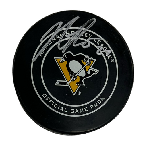 Nick Bjugstad Signed Penguins Game Model Puck