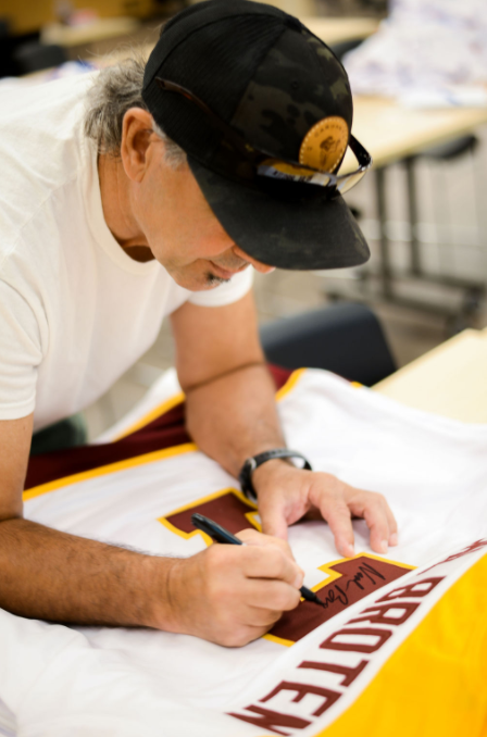 Neal Broten Signed Custom White College Hockey Jersey