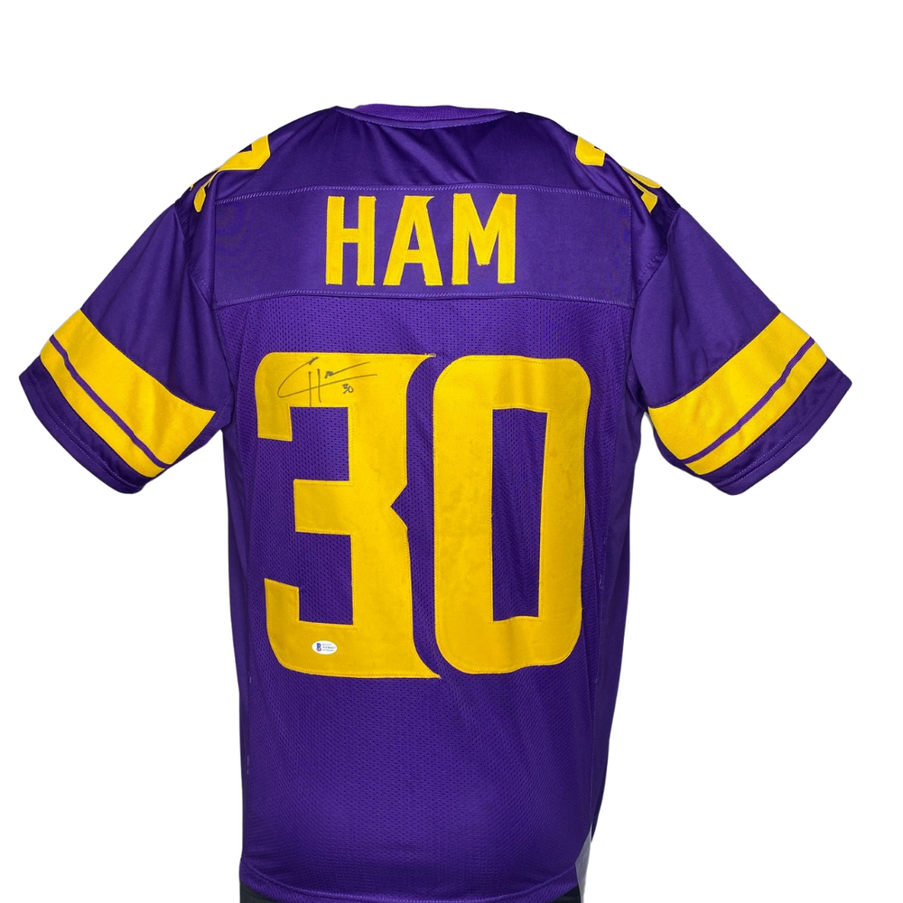 CJ Ham Signed Custom Holiday Football Jersey