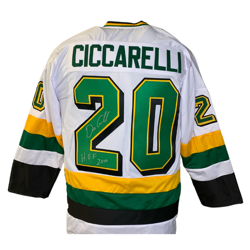 Dino Ciccarelli Signed Custom White Hockey Jersey with "HOF 2010"