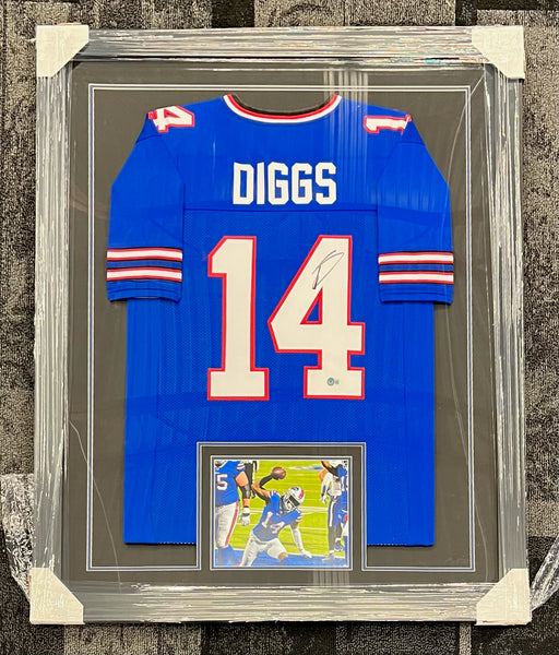 Stefon Diggs Signed & Professionally Framed Custom Blue Football Jersey
