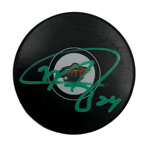 Matt Dumba Signed Wild Logo Puck