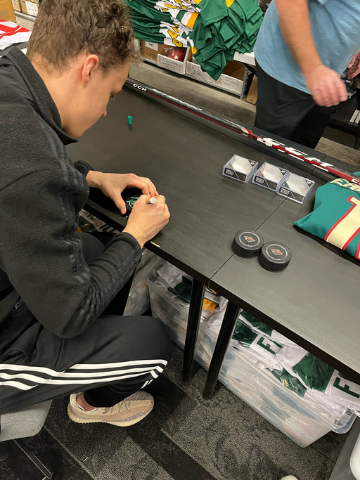 Joel Eriksson Ek Signed Wild Official Game Puck
