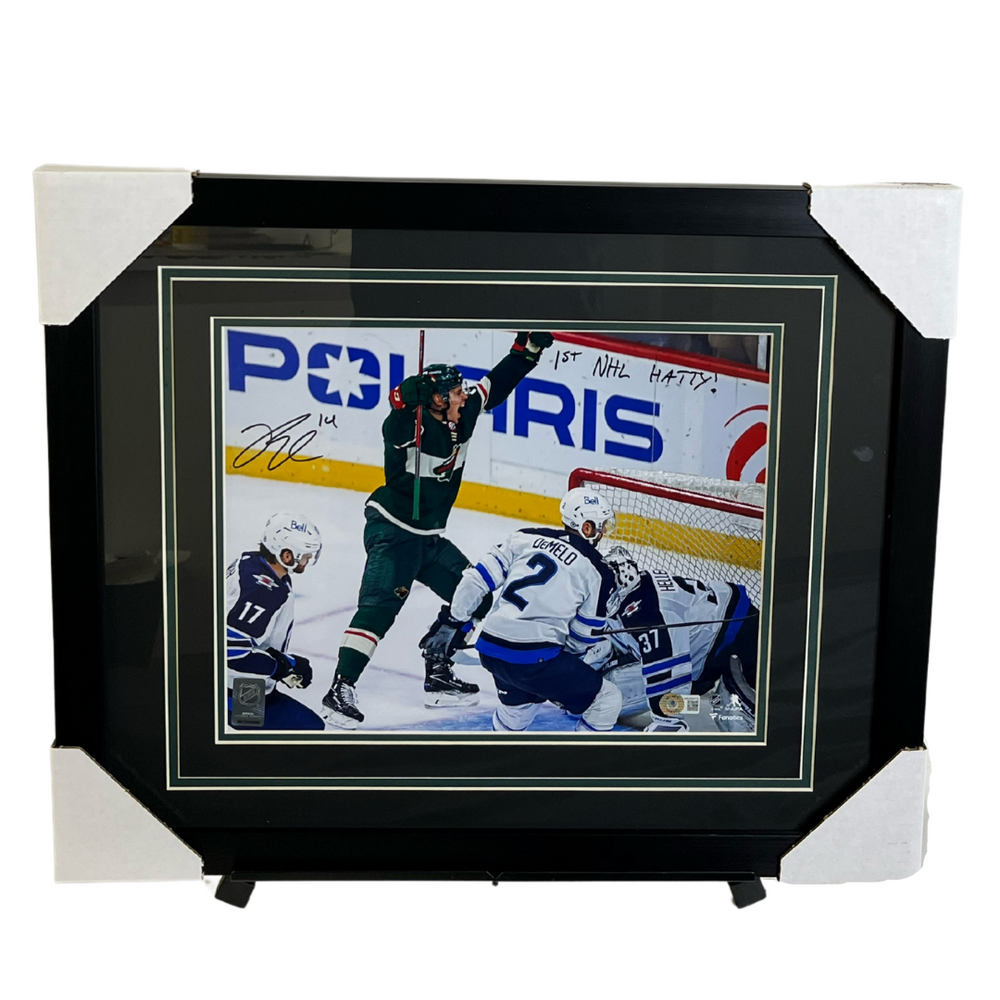 Joel Eriksson Ek Signed & Professionally Framed 11x14 Photo w/ '1st NHL Hatty!'