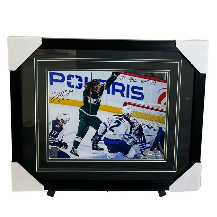 Joel Eriksson Ek Signed & Professionally Framed 11x14 Photo w/ '1st NHL Hatty!'