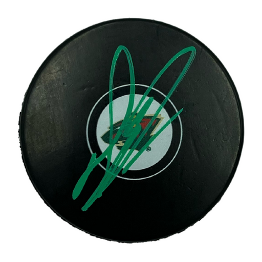 Dean Evason Signed Wild Logo Puck