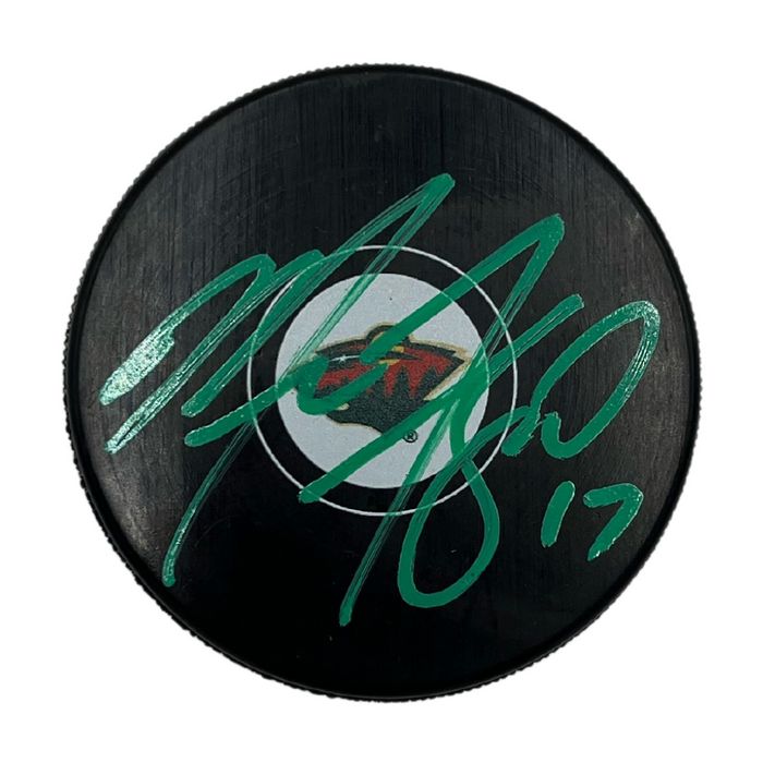Marcus Foligno Signed Wild Logo Puck