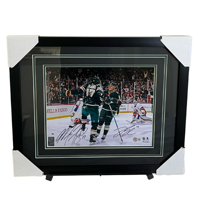 Joel Eriksson Ek & Marcus Foligno Dual Signed & Professionally Framed 11x14 Photo