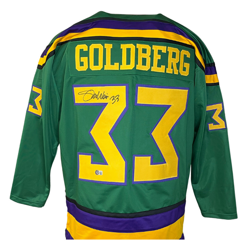 Greg Goldberg Signed Green Mighty Ducks Hockey Jersey