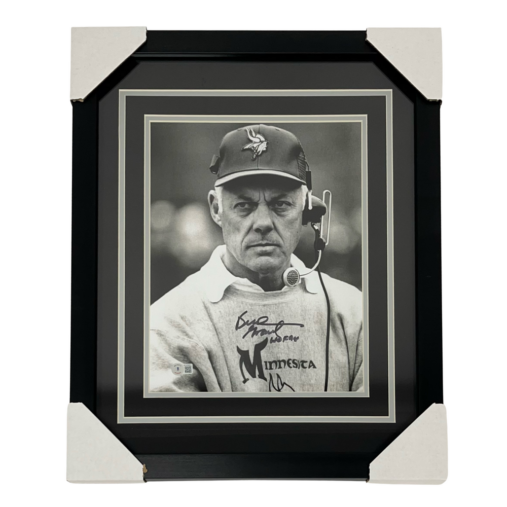 Bud Grant B&W Signed & Professionally Framed 11x14 Photo