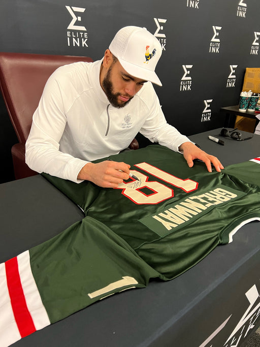 Jordan Greenway Signed Custom Green Hockey Jersey