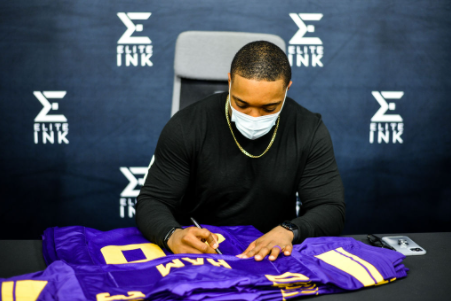 CJ Ham Signed Custom Holiday Football Jersey
