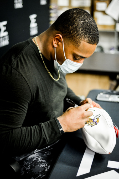 CJ Ham Signed Minnesota Vikings White Football