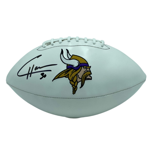 CJ Ham Signed Minnesota Vikings White Football