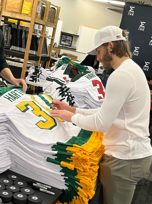 Ryan Hartman Signed Custom Retro Hockey Jersey