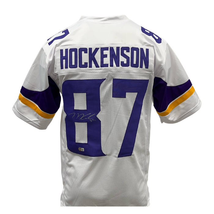 TJ Hockenson Signed Custom White Football Jersey