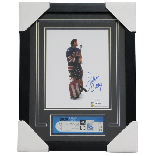 Jim Craig Signed & Professionally Framed 8x10 Replica Ticket Display