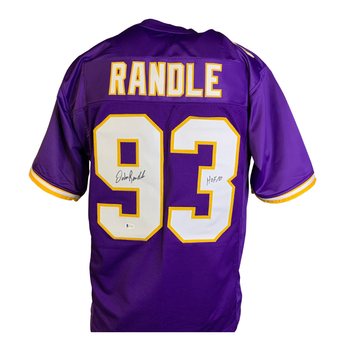 John Randle Signed Custom Purple Football Jersey w/ 'HOF 10'