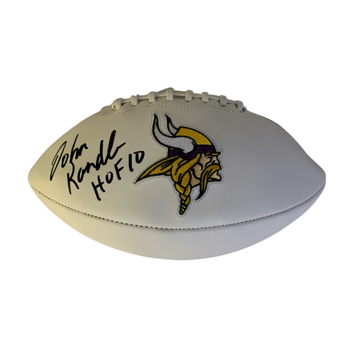 John Randle Signed White Football w/ 'HOF 10'