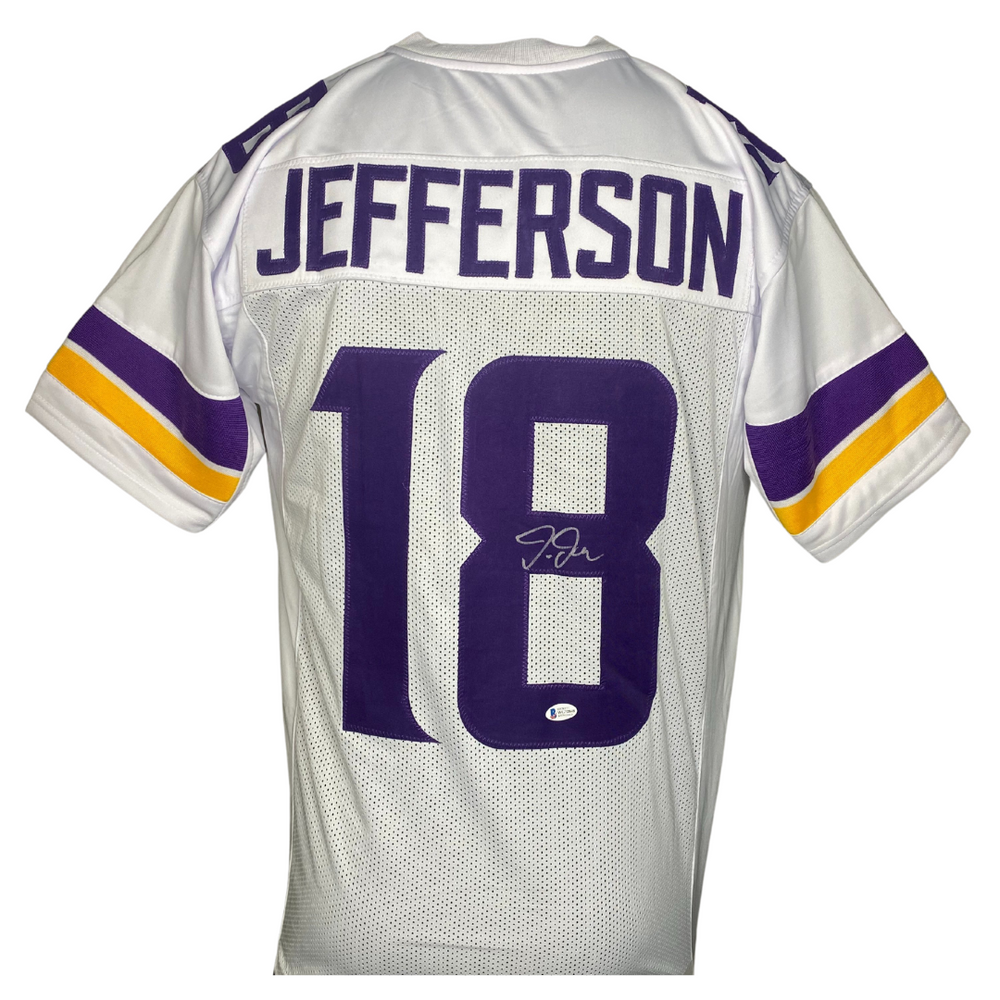 Justin Jefferson Signed Custom White Football Jersey