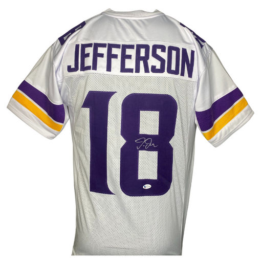 Justin Jefferson Signed Custom White Football Jersey