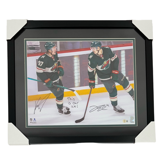 Kirill Kaprizov & Joel Eriksson Ek Dual Signed & Professionally Framed 16x20 Photo w/ 'This is our ice'