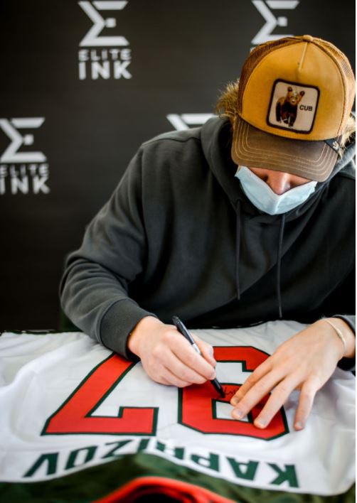 Kirill Kaprizov Signed Custom White Hockey Jersey